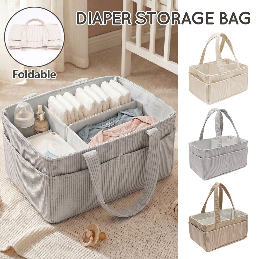 Diaper Caddy Organizer - Taşınabilir Bebek Bezi Düzenleyici Yumuşak Kordonlu