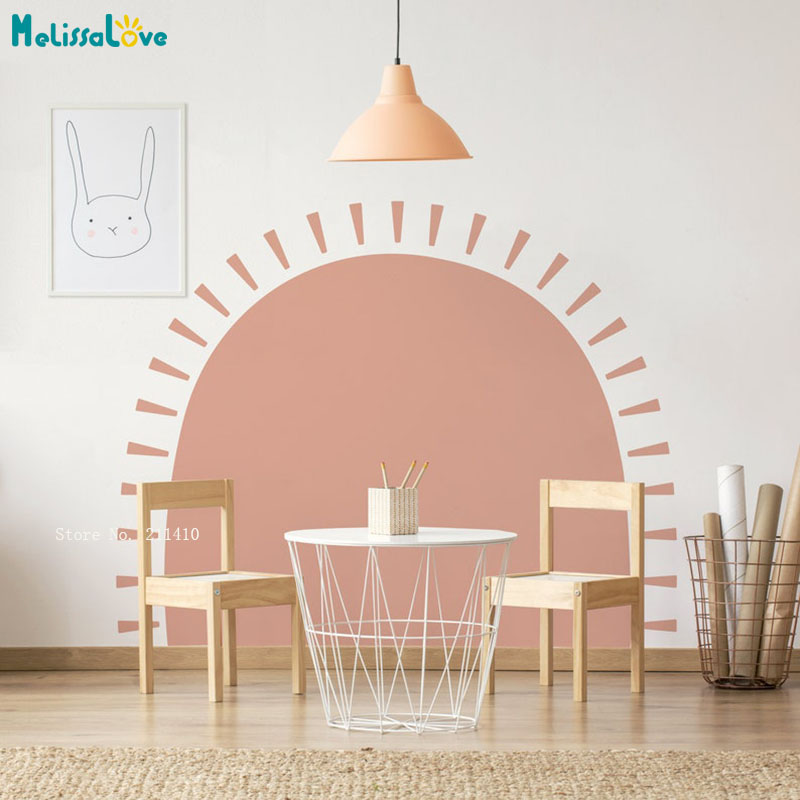 Baby Nursery Wall Stickers - Yarım güneş Boho duvar çıkartmaları soyut