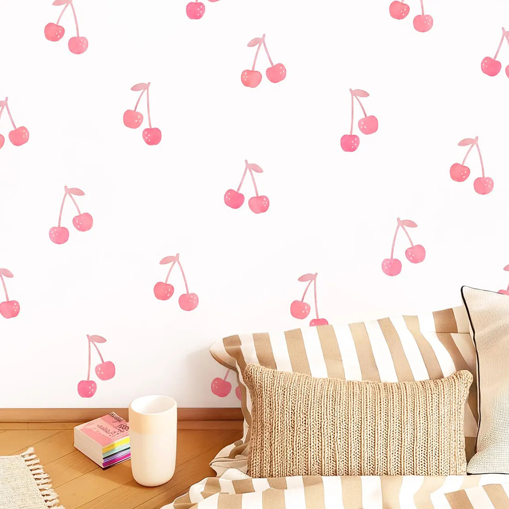 Baby Nursery Wall Stickers - Bohem tarzı Pembe Kiraz duvar çıkartmaları