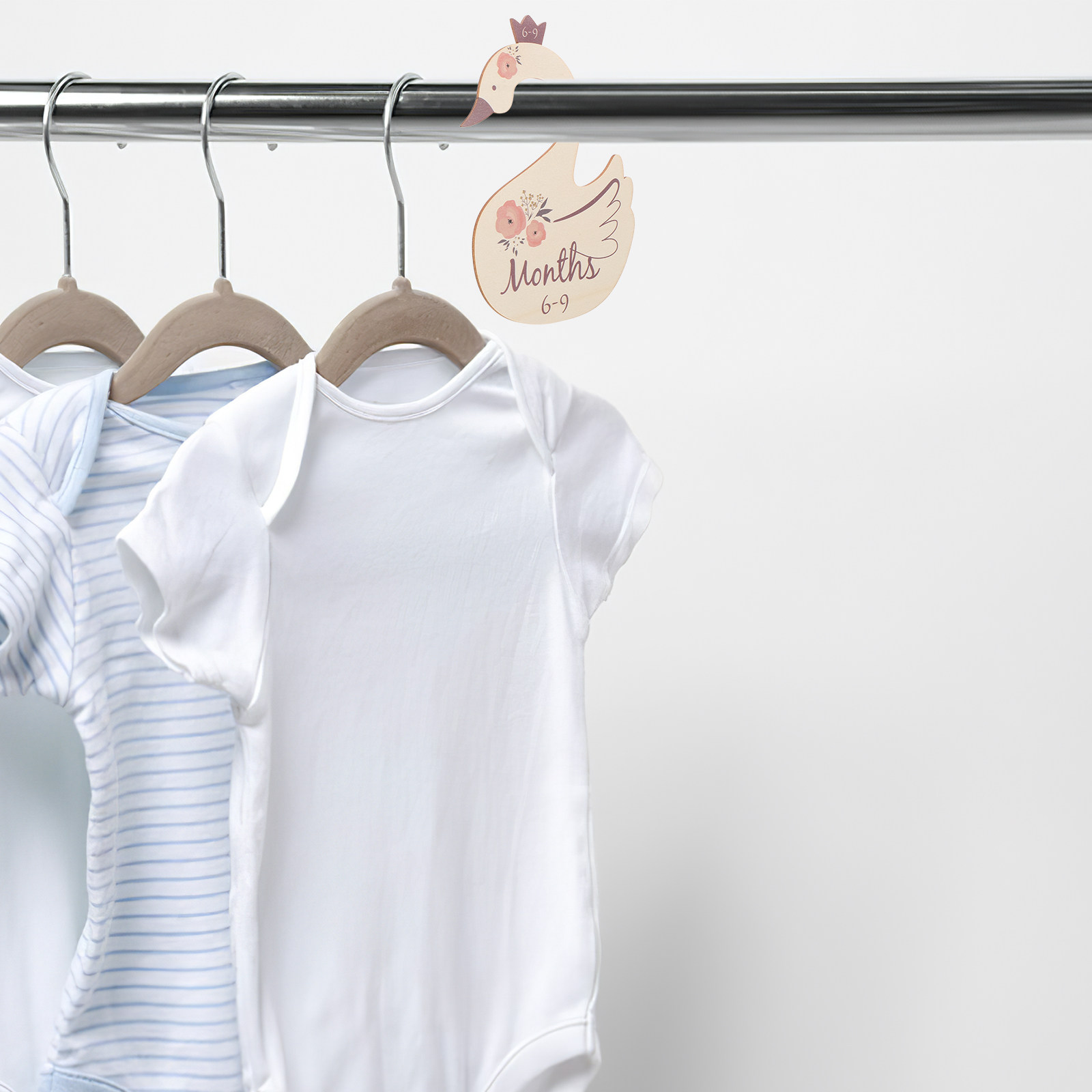 Closet Organizer Baby - 7 Parça Ahşap Kuğu Dolap Bölücüler