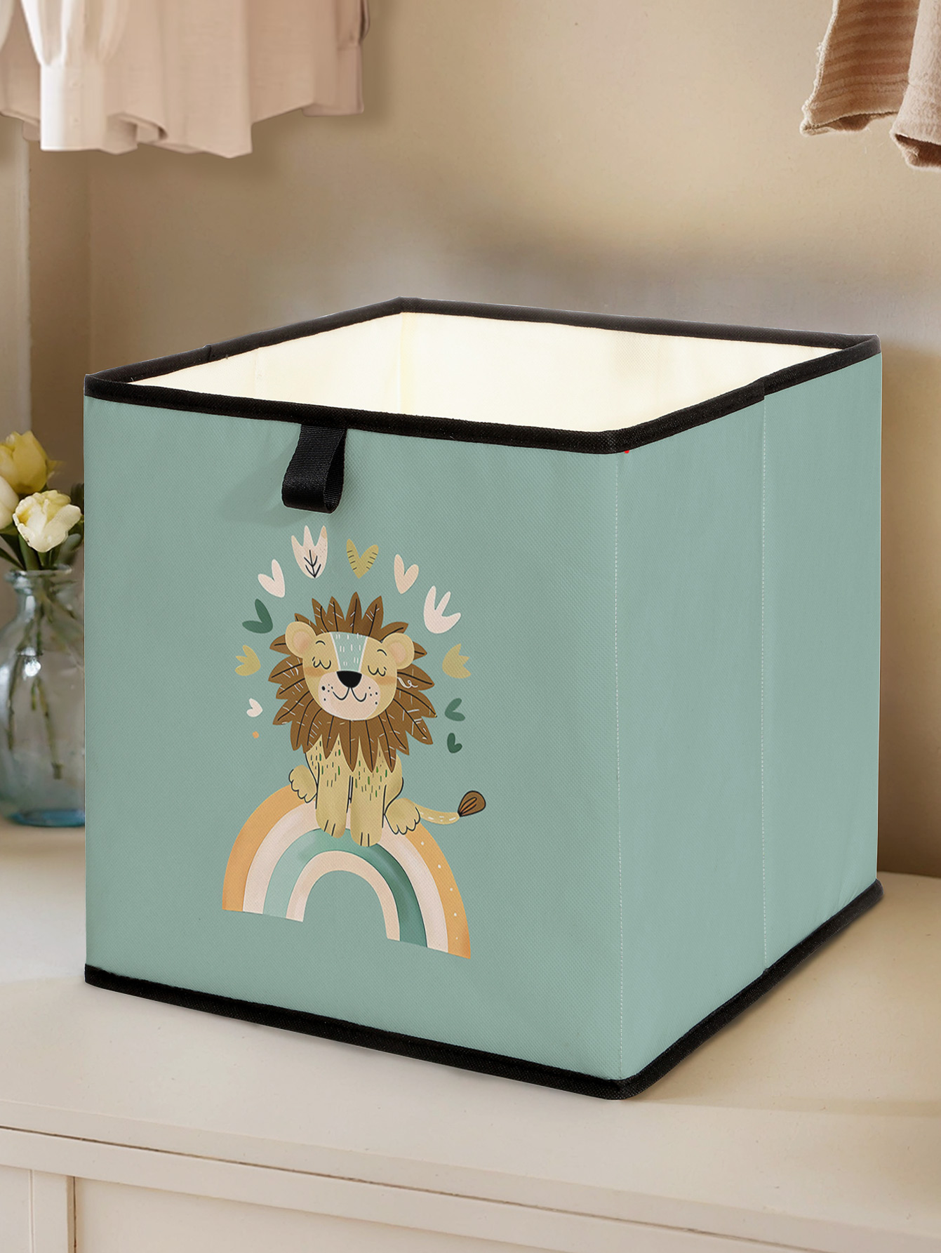 Closet Organizer Baby - Sevimli Aslan Gökkuşağı Baskılı Katlanabilir Saklama
