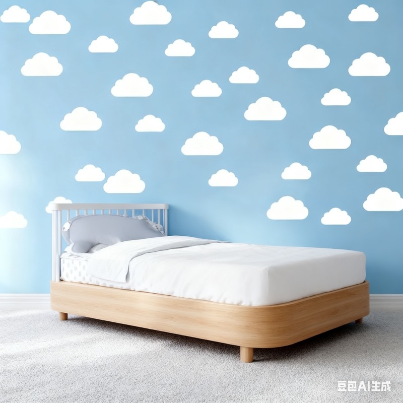 Baby Nursery Wall Stickers - İskandinav Tarzı Beyaz Bulut Duvar Çıkartmaları