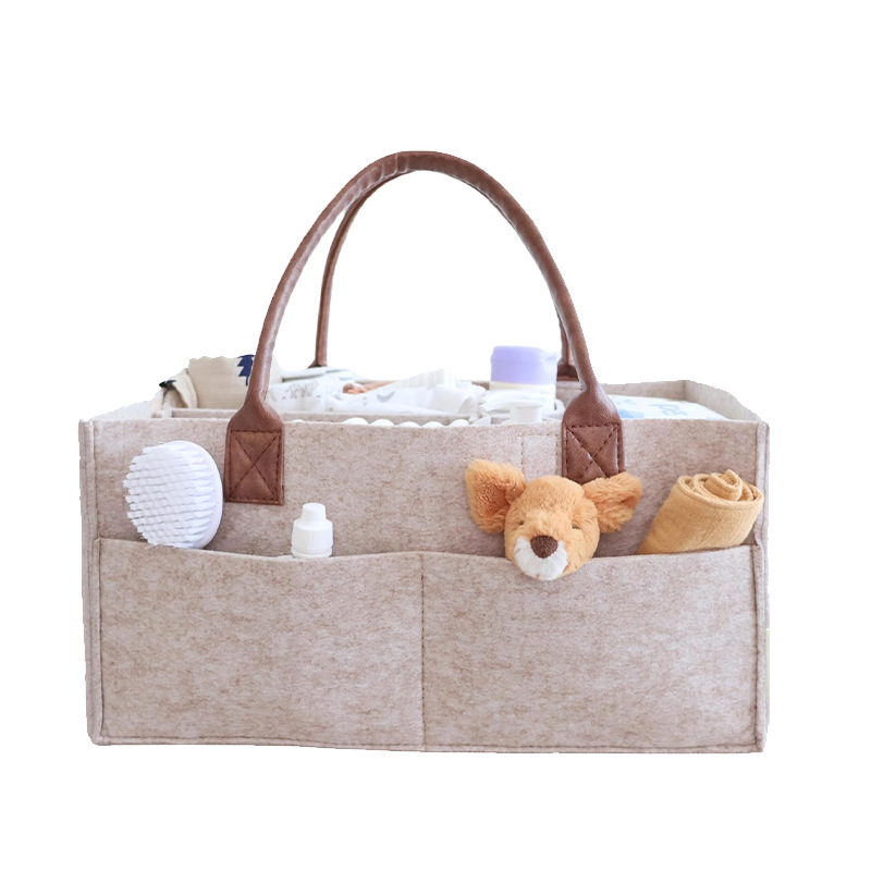 Diaper Caddy Organizer - Bebek Keçe Saklama Düzenleyici Sepeti, Saplı