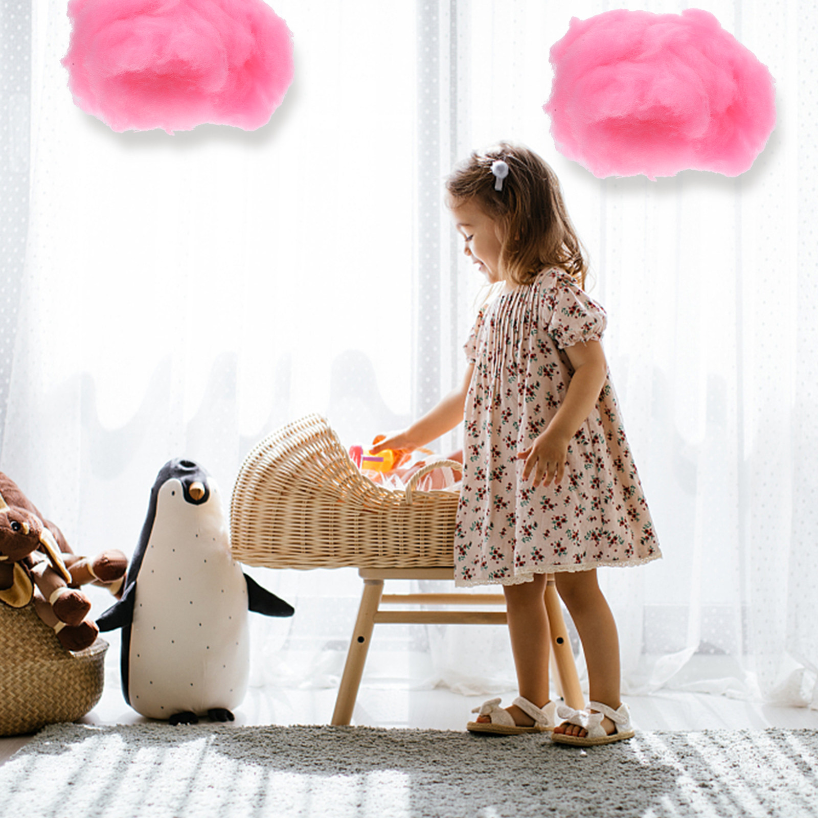 Baby Nursery Usa - 4 adet bulut asılı süsler pamuk