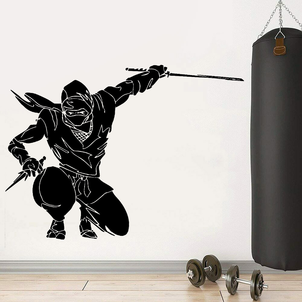Baby Nursery Wall Stickers - Ninja duvar çıkartması japon savaşçı Samurai
