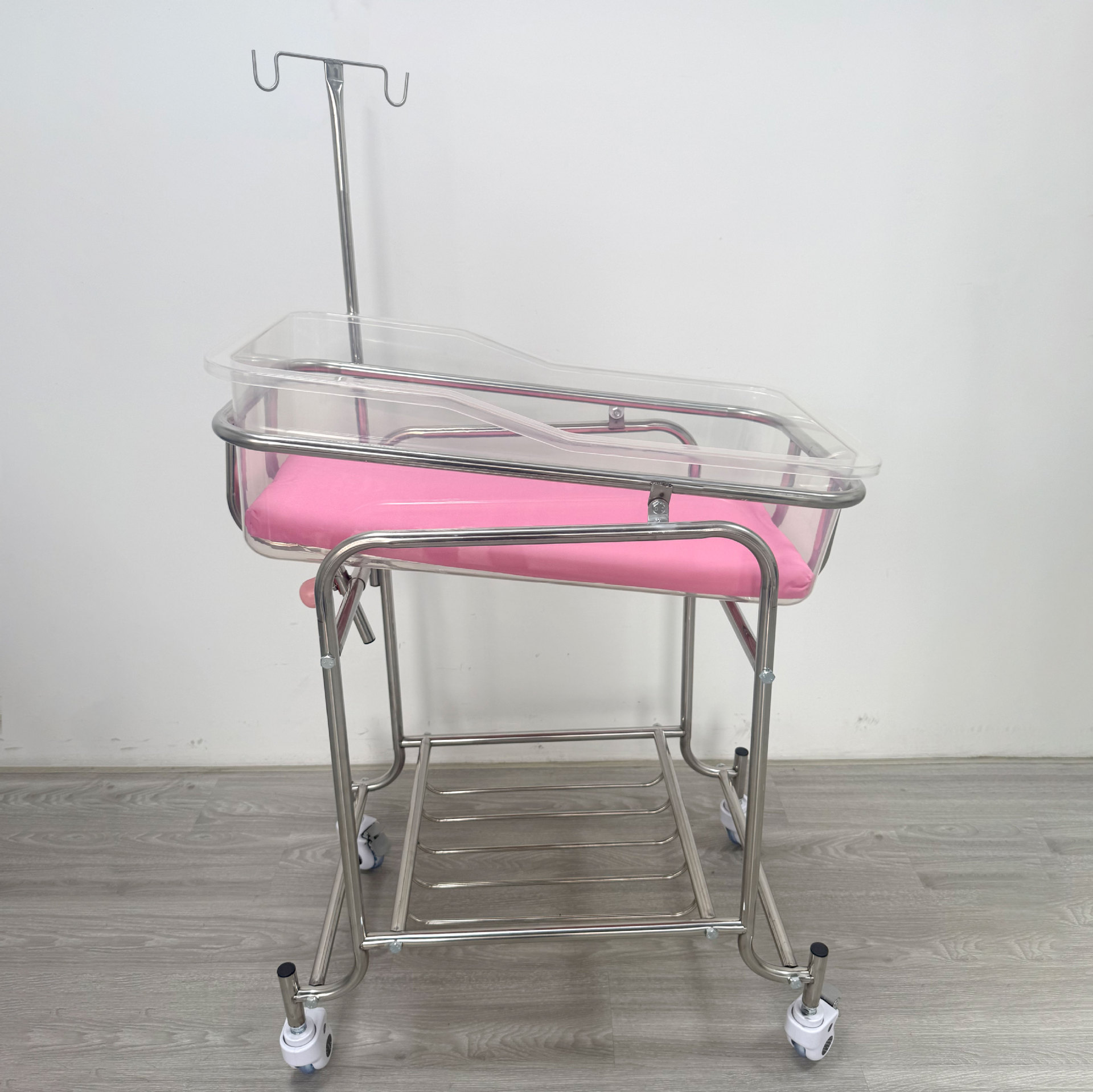 Baby Nursery Trolley - Paslanmaz Çelik Bebek Beşiği Arabası Ayarlanabilir