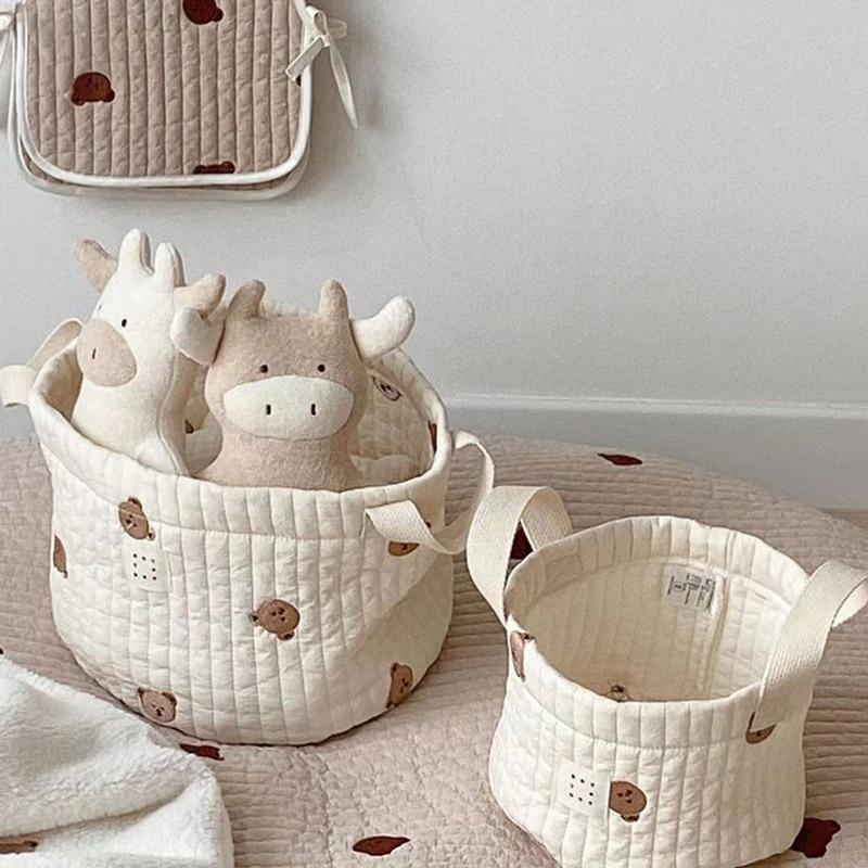 Closet Organizer Baby - Sevimli Ayı Nakış Bebek Bezi Çantası