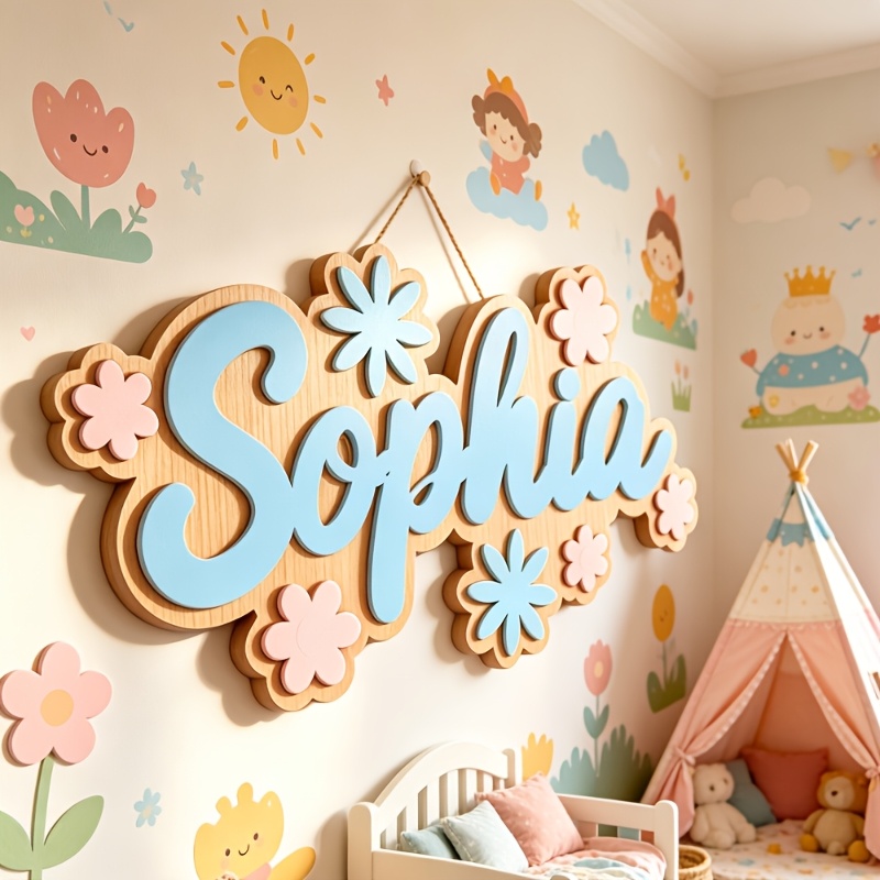 Baby Nursery Usa - Kişiye Özel Çiçek Temalı İsimli Oda