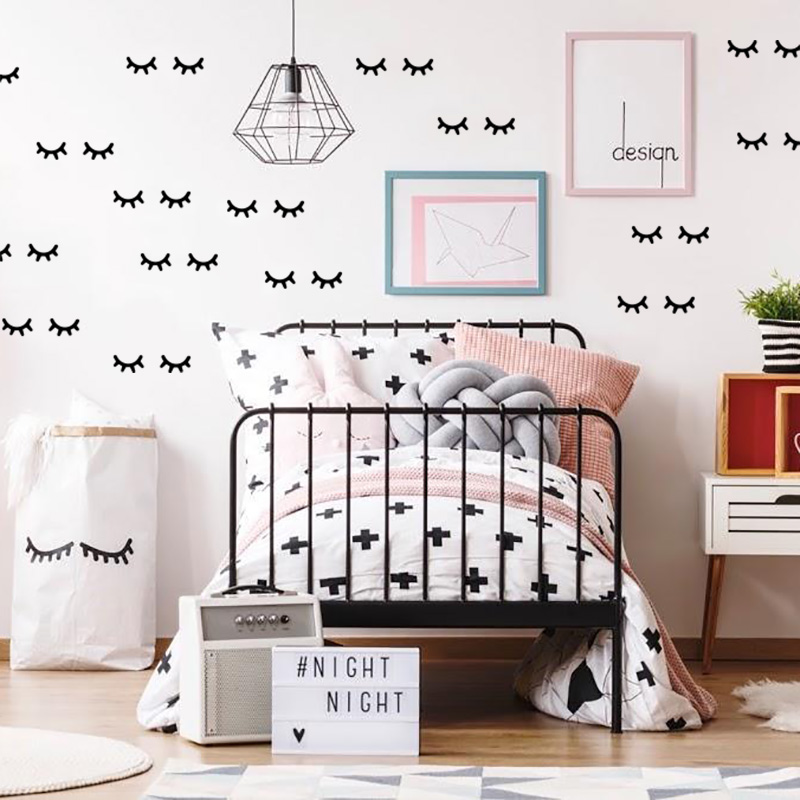 Baby Nursery Wall Stickers - Çocuk odası dekorasyon kirpik duvar çıkartmaları