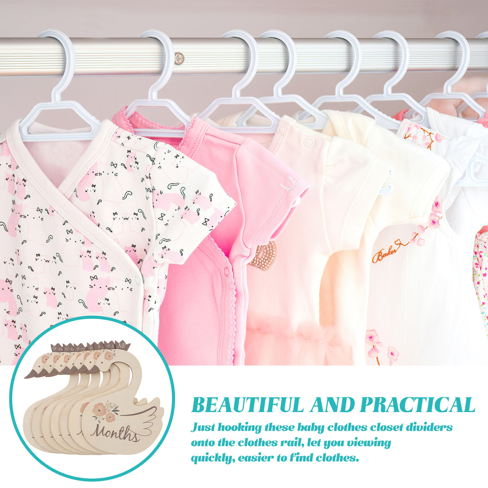 7 adet kuğu bebek giysileri bo - Closet Organizer Baby incelemesi ve fiyatı