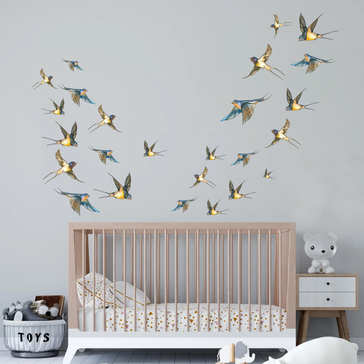 4 adet suluboya renkli kuş duv - Baby Nursery Wall Stickers incelemesi ve fiyatı