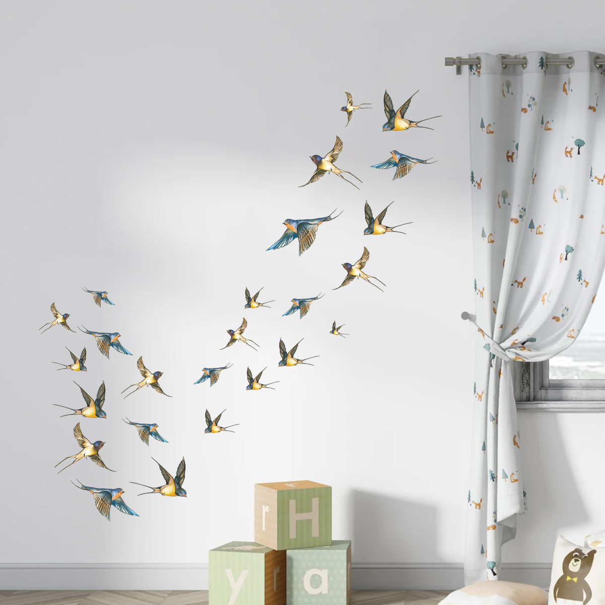 4 adet suluboya renkli kuş duv - Baby Nursery Wall Stickers incelemesi ve fiyatı