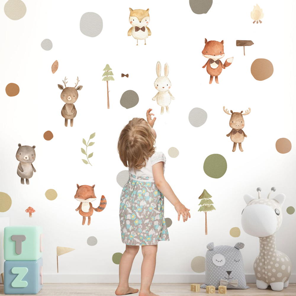 Karikatür sevimli tilki tavşan - Baby Nursery Wall Stickers incelemesi ve fiyatı
