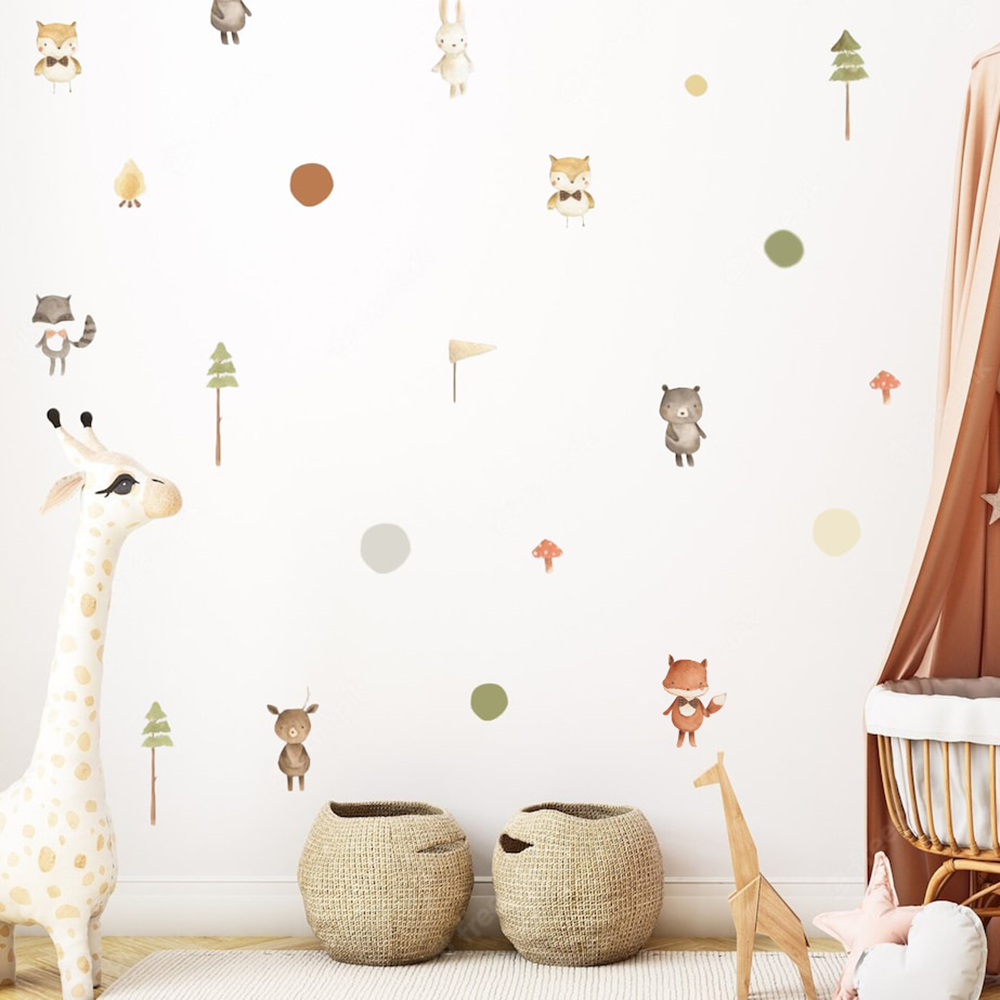 Karikatür sevimli tilki tavşan - Baby Nursery Wall Stickers incelemesi ve fiyatı