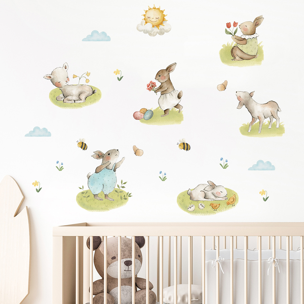 Woodland güzel Bunny duvar çık - Baby Nursery Wall Stickers incelemesi ve fiyatı