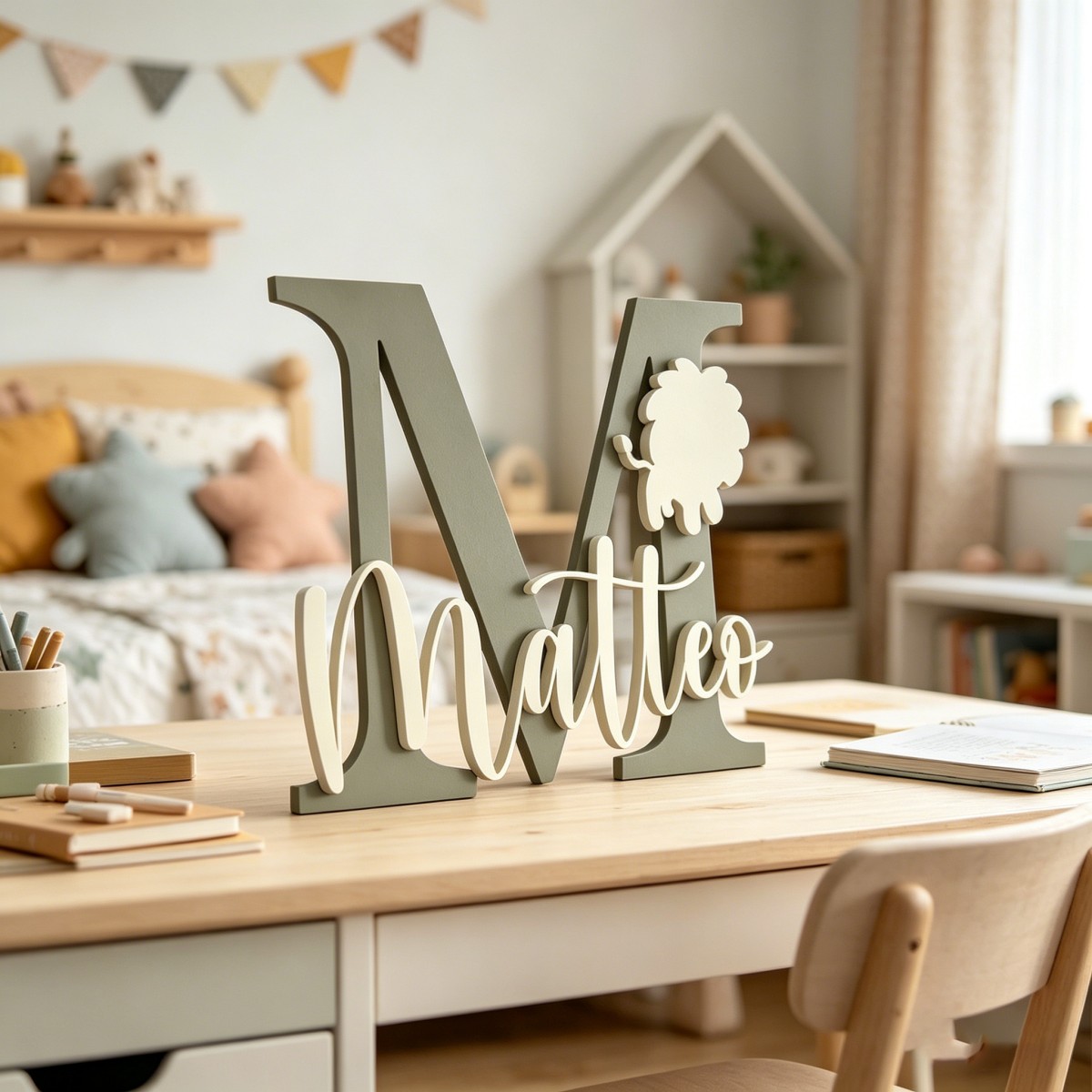 1 adet özel aslan adı ve ilk a - Baby Nursery Usa incelemesi ve fiyatı