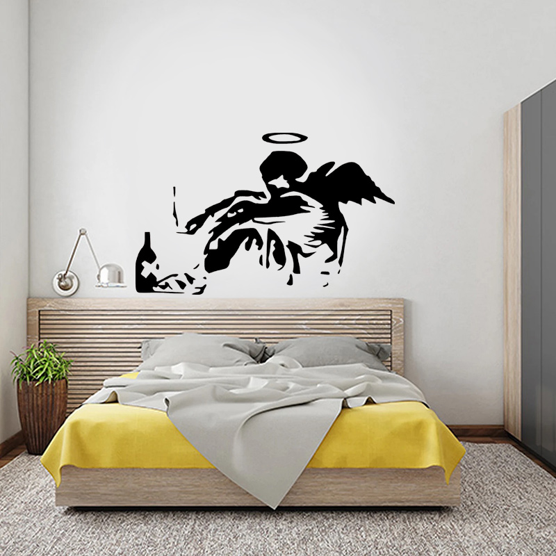 Banksy düşmüş melek Graffiti d - Baby Nursery Wall Stickers incelemesi ve fiyatı