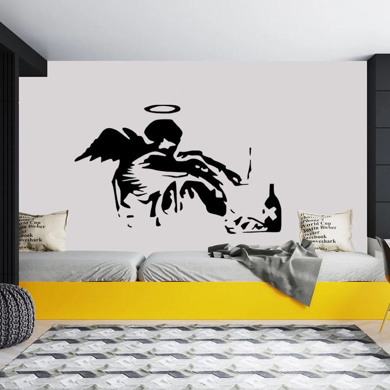 Banksy düşmüş melek Graffiti d - Baby Nursery Wall Stickers incelemesi ve fiyatı