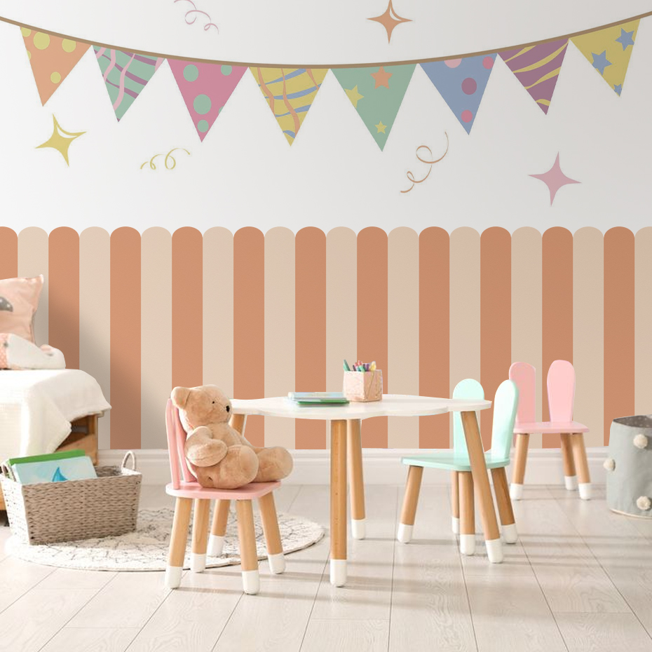 Çok renkli Dikey Çizgili Ark D - Baby Nursery Wall Stickers incelemesi ve fiyatı