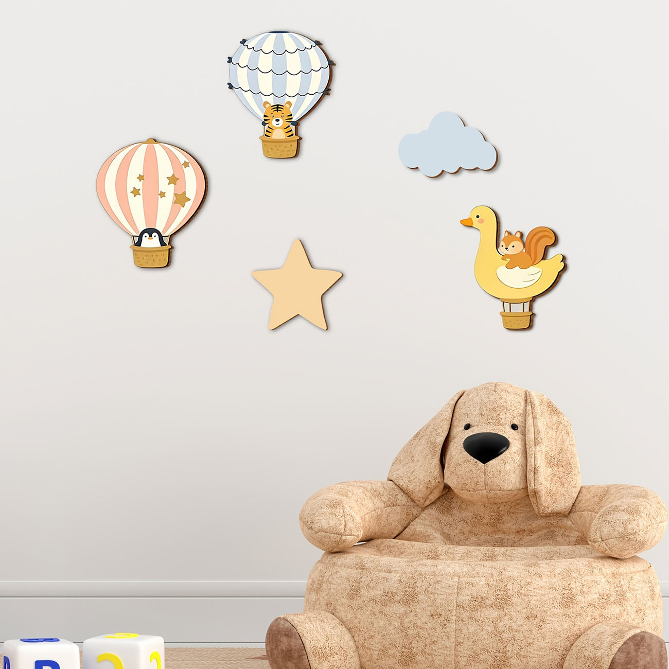 5 Adet Hayvan Sıcak Hava Balon - Baby Nursery Wall Stickers incelemesi ve fiyatı